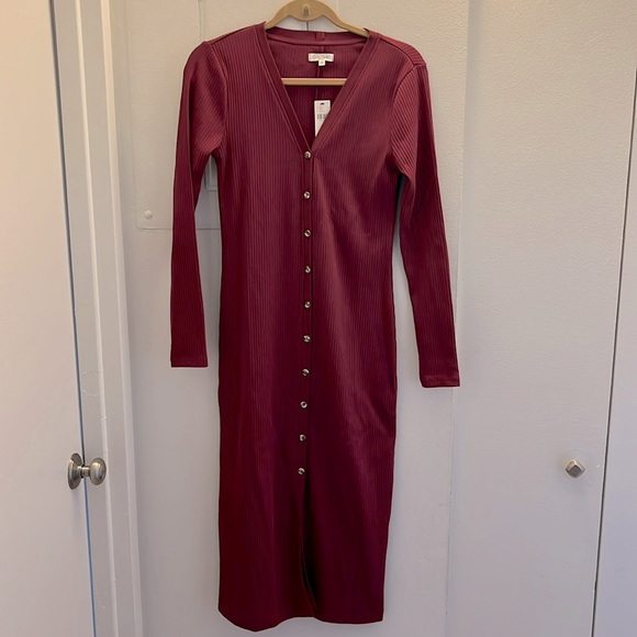 NWT Anthropologie GREY STATE MILA MIDI DRESS Sz XS - Picture 3 of 3